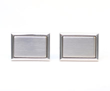 Rectangular Stainless Steel Cufflinks with Satin Finish