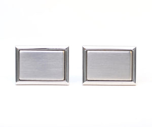 Rectangular Stainless Steel Cufflinks with Satin Finish