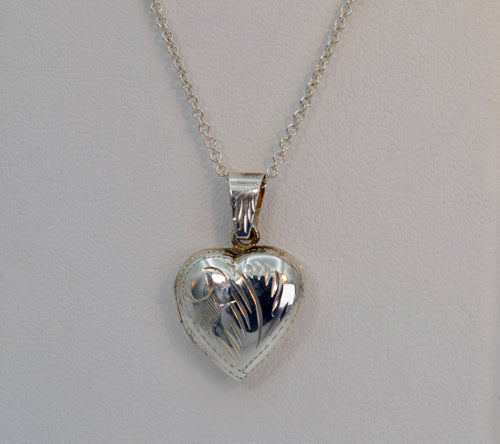 Sterling Silver Small Engraved Decoration Heart Locket