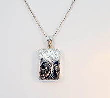 Sterling Silver Engraved Decoration Rectangular Locket