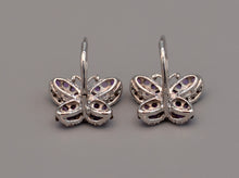 14K white gold Amethyst/Diamond butterfly earrings