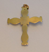 14K Art Nouveau Yellow Gold and Pearl Cross