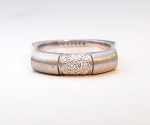 Satin Finish Diamond Pave Band