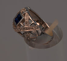 14K white gold Sapphire and Diamond band