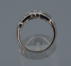 14K white gold Sapphire and Diamond band
