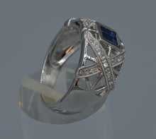 14K white gold Sapphire and Diamond band
