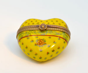 Yellow Floral Heart Limoges