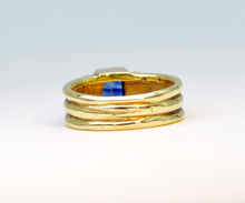 Sapphire Ring in 18K Gold with Pave Diamonds