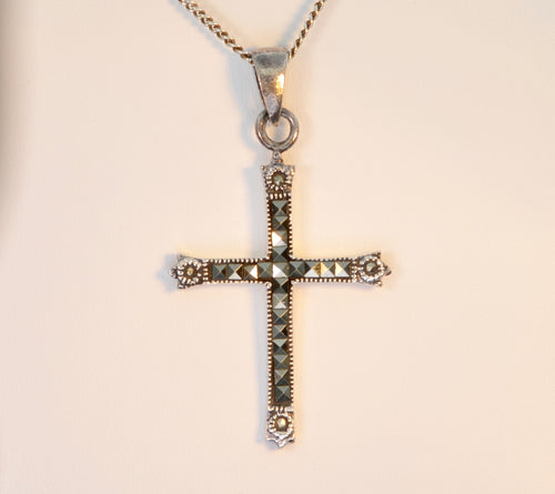 Sterling Silver and Marcasite Cross