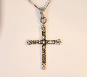 Sterling Silver and Marcasite Cross