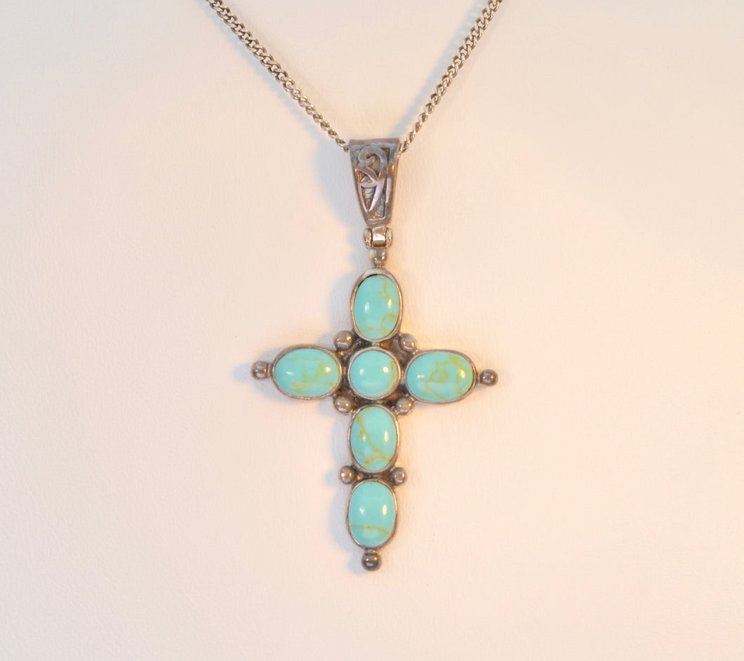 Sterling Silver and Turquoise Cross