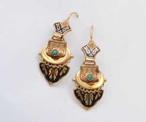 14K Victorian Dangle Earrings