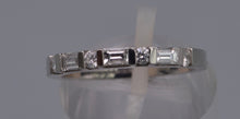 Platinum wedding band with baguette diamonds