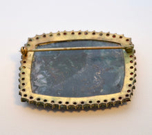 Large Bohemian Garnet Brooch with deep green Moss Agate