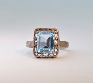 Blue Topaz Ring in Sterling Silver