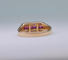 14K Yellow Gold Ruby and Diamond Band