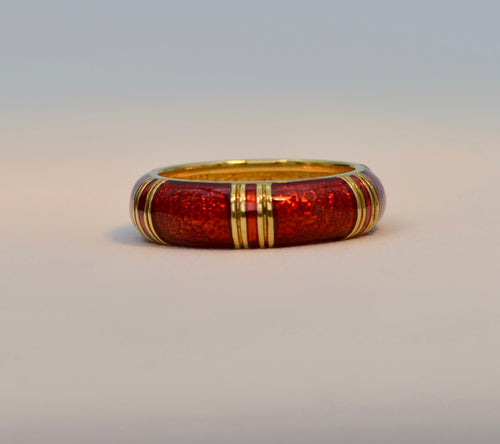 18K yellow gold Hidelgo enamel band