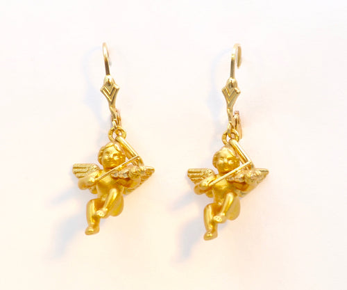 Cupid Earrings in 18K Yellow Gold Designed by Charles Garnier