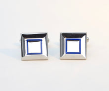 Blue Outline Square Cufflinks